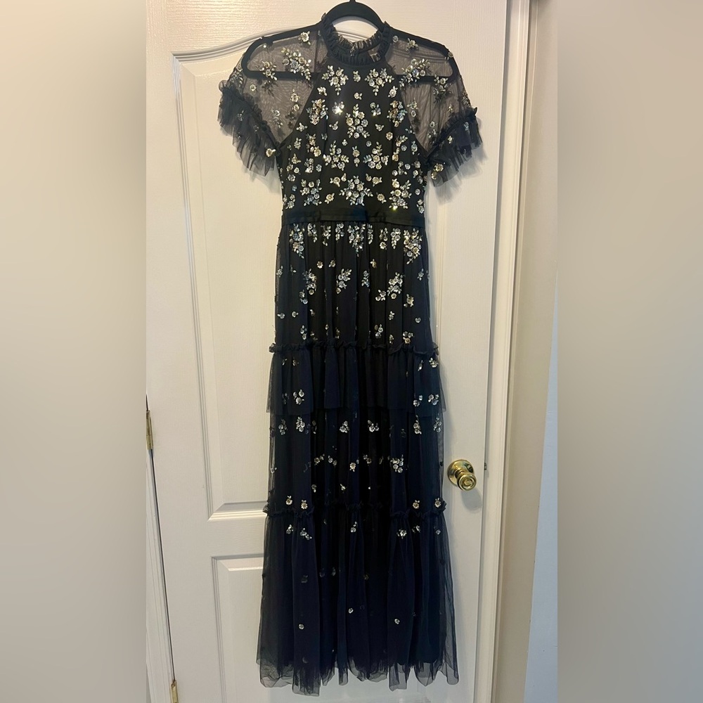 Needle & Thread Black Floral Dress